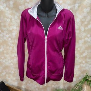 Adidas track jacket purple size med